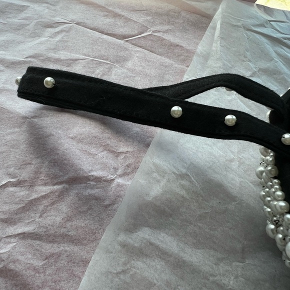 EUC VTG Pearl Mermaid cocktail mini dress 90s black pearls seashell bra - Picture 12 of 17